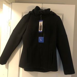 Black Andrew Marc zip up jacket, size Large